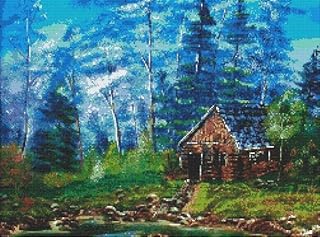 Log Cabin Counted Cross Stitch Pattern - Buy now