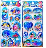 ウォーターシール ぷくぷく 3dシール 水入り 立体 カプセルステッカー 子供 ご褒美ステッカー 海の魚 動物 手帳DIY用 PVC材質 スマホケースデコ 女の子 子供向け 剥がしやすい (海の生き物柄-B)