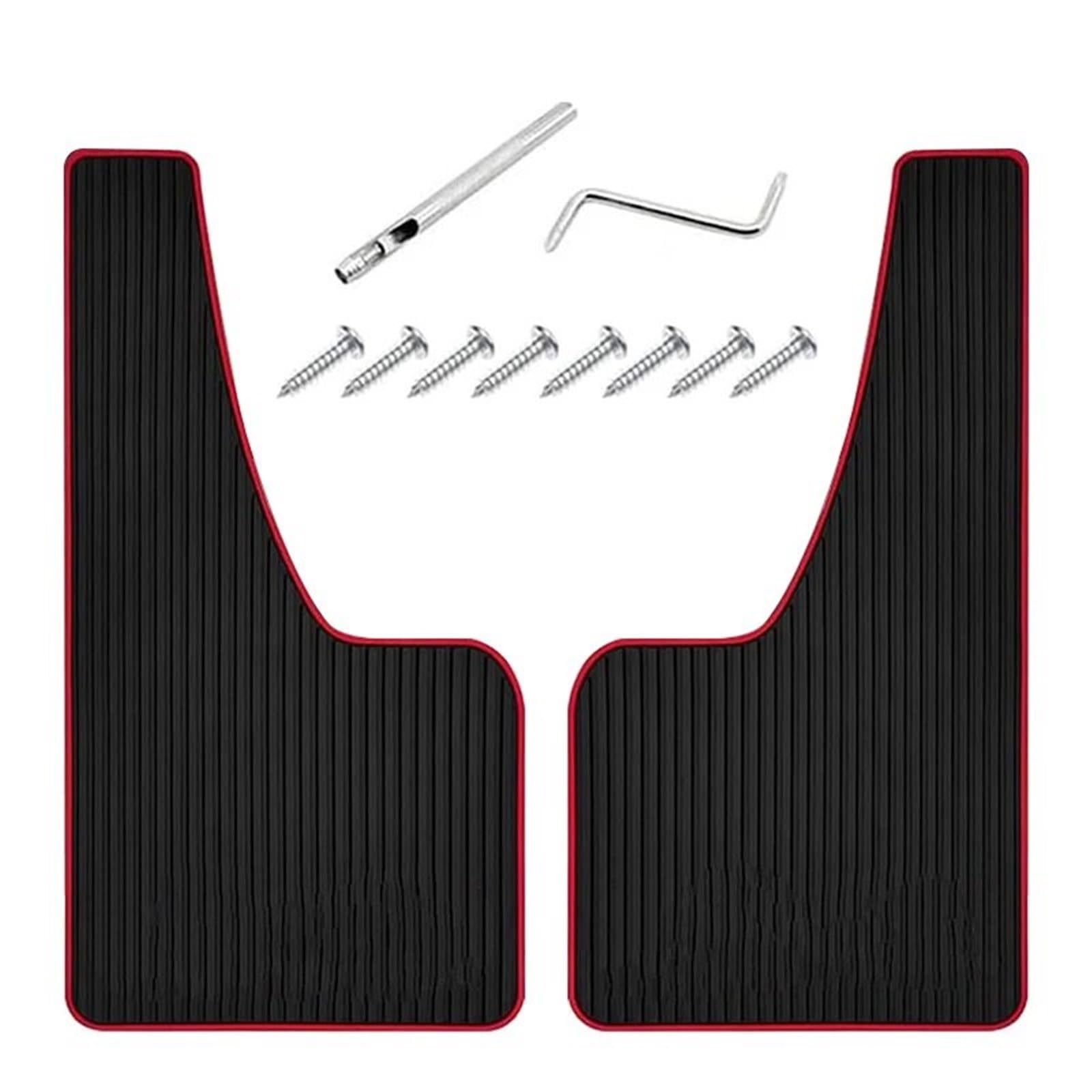 Osłony przeciwbłotne na koła Błotnik samochodowy Przedni Tylny Koła Błotniki Do Samochodów Chlapacze Śruby Akcesoria Samochodowe Auto SUV(2pcs Large Red)