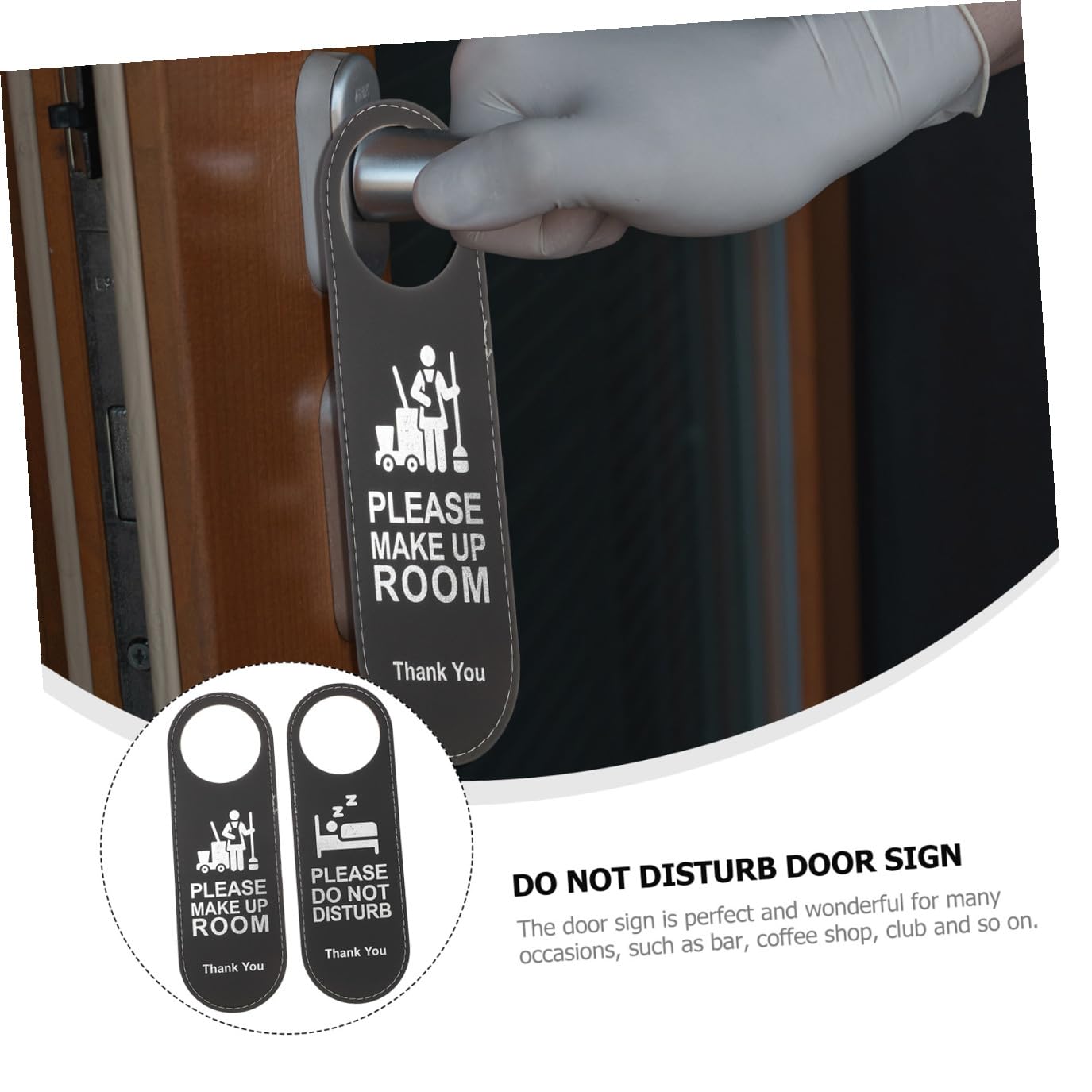 Hohopeti 10 Sets Hotelschilder Doppelseitiges Türschild „bitte Nicht Stören Platz Machen“ Ledermaterial 9 43 X 3 14 X 0 12 Zoll Leicht Zu Lesen 2 Stück * 10