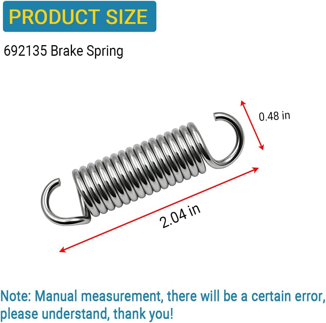 692135 Brake Spring Replacement – Compatible with B-riggs & S-tratton Engine Models (Replaces 263206) – Fits Craftsman, Hus-qvarna, Toro, Lawn-Boy Walk-Behind Mowers