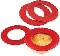 Vista 1 de Norpro Silicone Mini Pie Pan Shields, Set of 4, 6 inch, Red