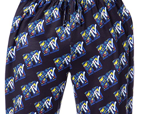 INTIMO MTV Mens' Music Television Boombox '80s Logo Sleep Pajama Pants4