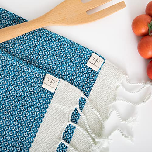 Smyrna Original Turkish Table Runner Vintage Series | 100% Cotton, 15 X 48 Inches | Vintage Farmhouse Table Runners For Home Dining Table Decor And Bohemian Wedding Decoration (Turquoise, 15" X 48") #TOP7