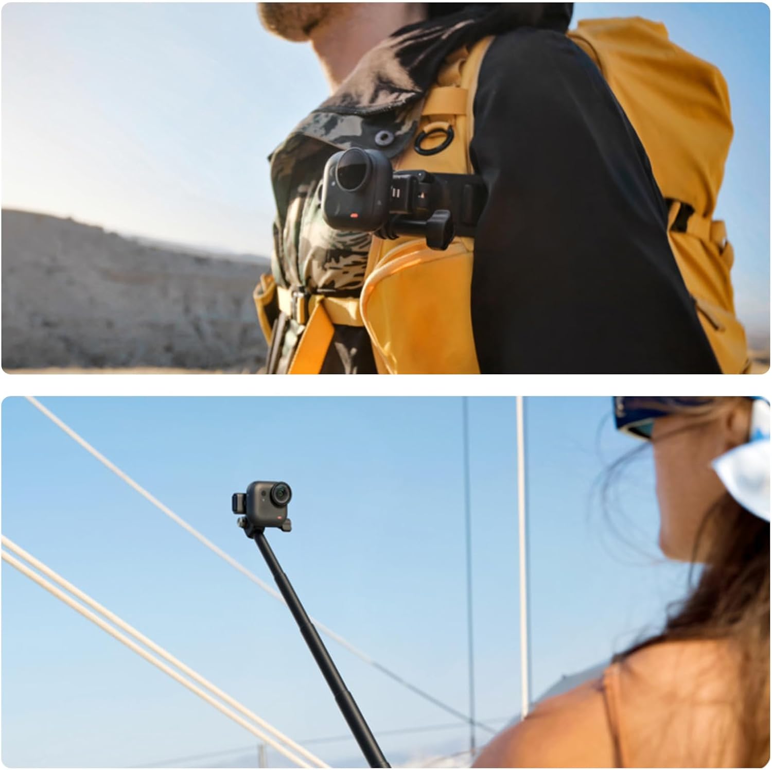 Rapid Detach Mounting Bracket For Sports Cameras Secure Double Structure Metal Composite Design Shockproof Double Camera Mount