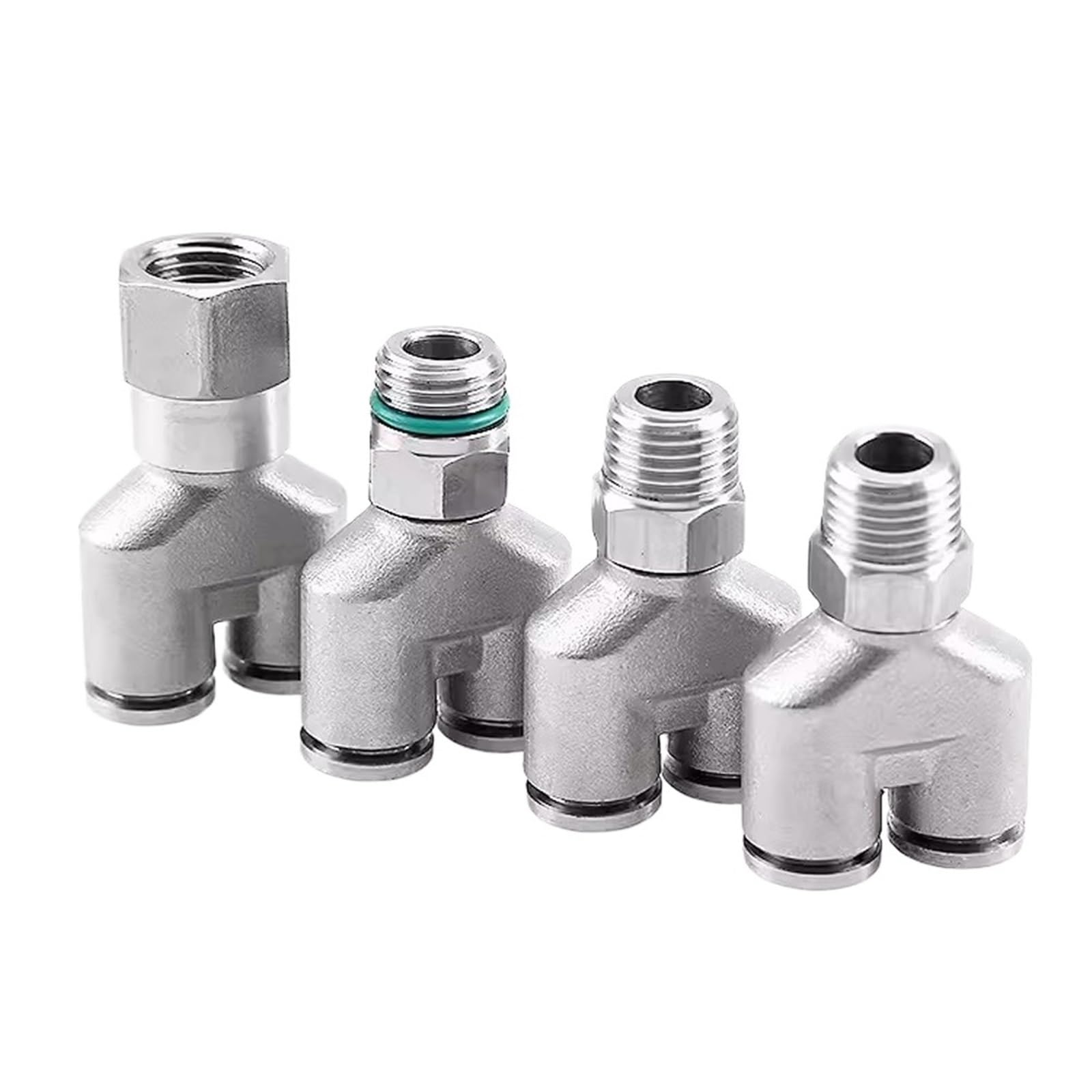 Connettore rapido pneumatico in acciaio inossidabile 304 a forma di Y tubo dell'aria in PU 6 8 10 12mm filettatura esterna 1/8 1/4 3/8 1/2 PX8-02 6-01 03 (PX8-02)