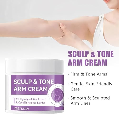 Miniatura 3 de Sculp & Tone Crema de brazo con extracto de arroz hidrolizado al 7% y extracto de centella asiática para los brazos, suaviza el aspecto de las