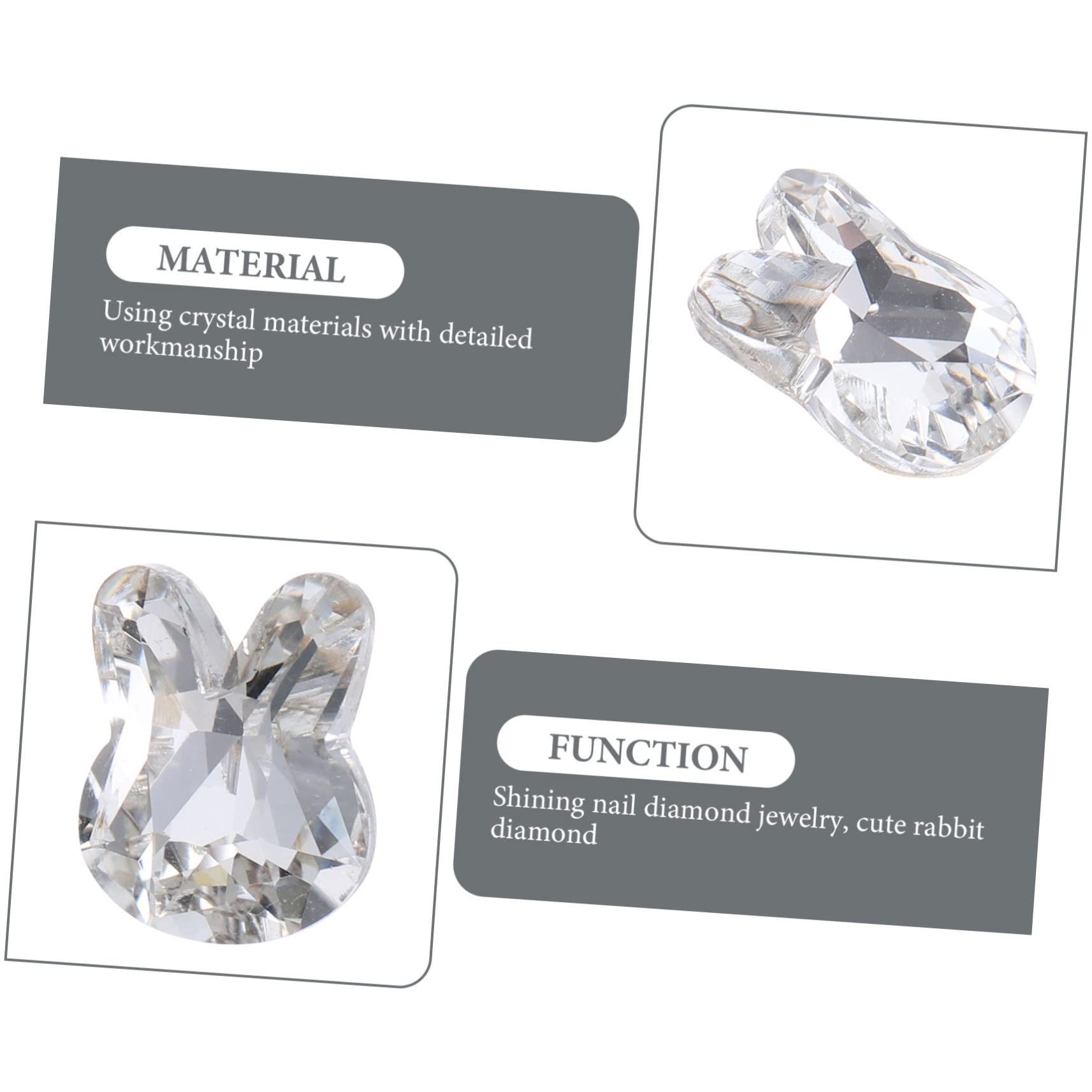 4 Set Gioielli Con Diamanti Per Unghie Unghia Decorazioni Per Manicure Ornamenti Per Manicure Bunny Conigli Decorazioni Per Unghie in Cristallo Fascino Delle Unghie 20 Pezzi*4