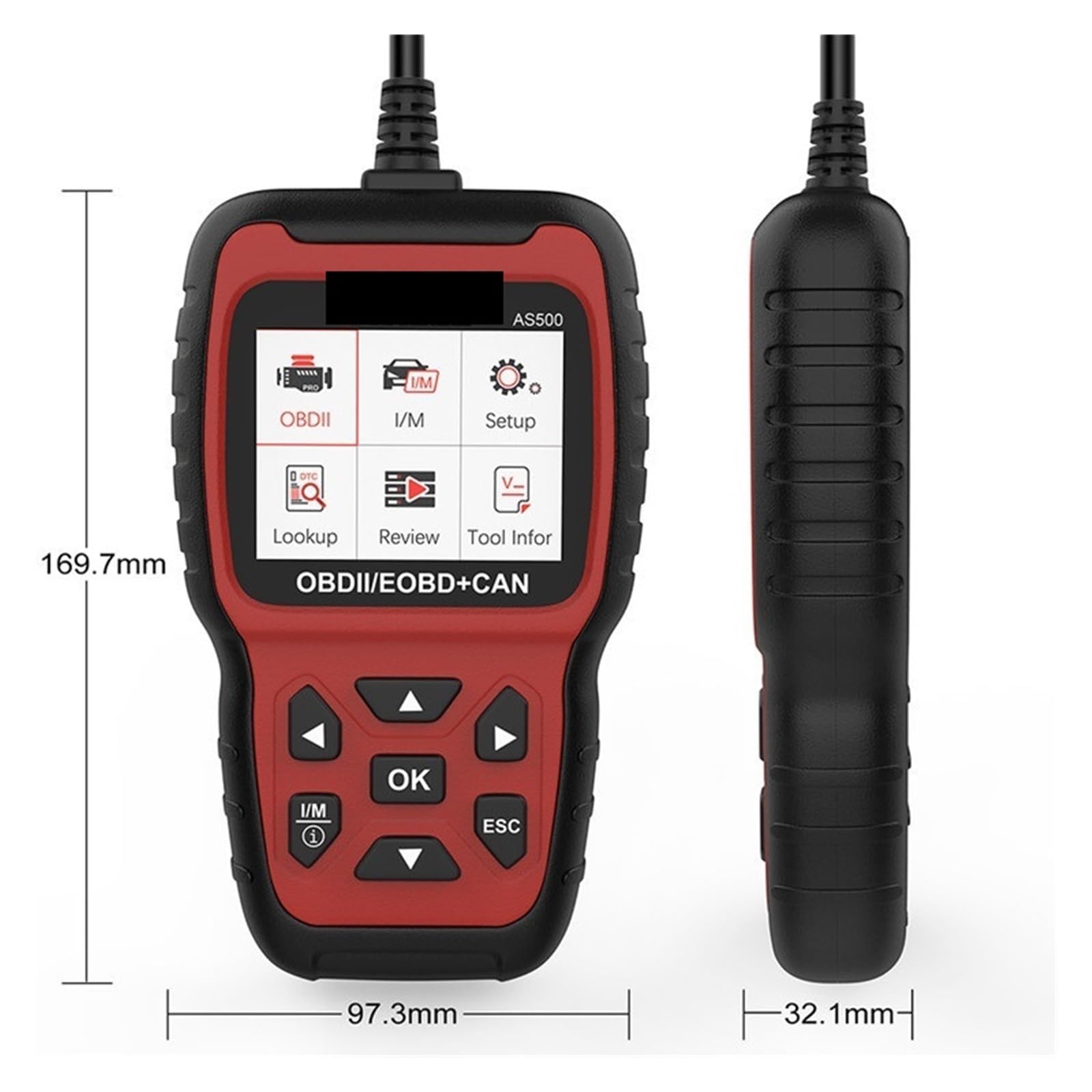 Czytnik kodów, AS500 Car OBD2 Scanner Czytnik kodów samochodowych Kontrola silnika OBD Automotive Narzędzie diagnostyczne samochodów do sprawdzania silnika samochodu