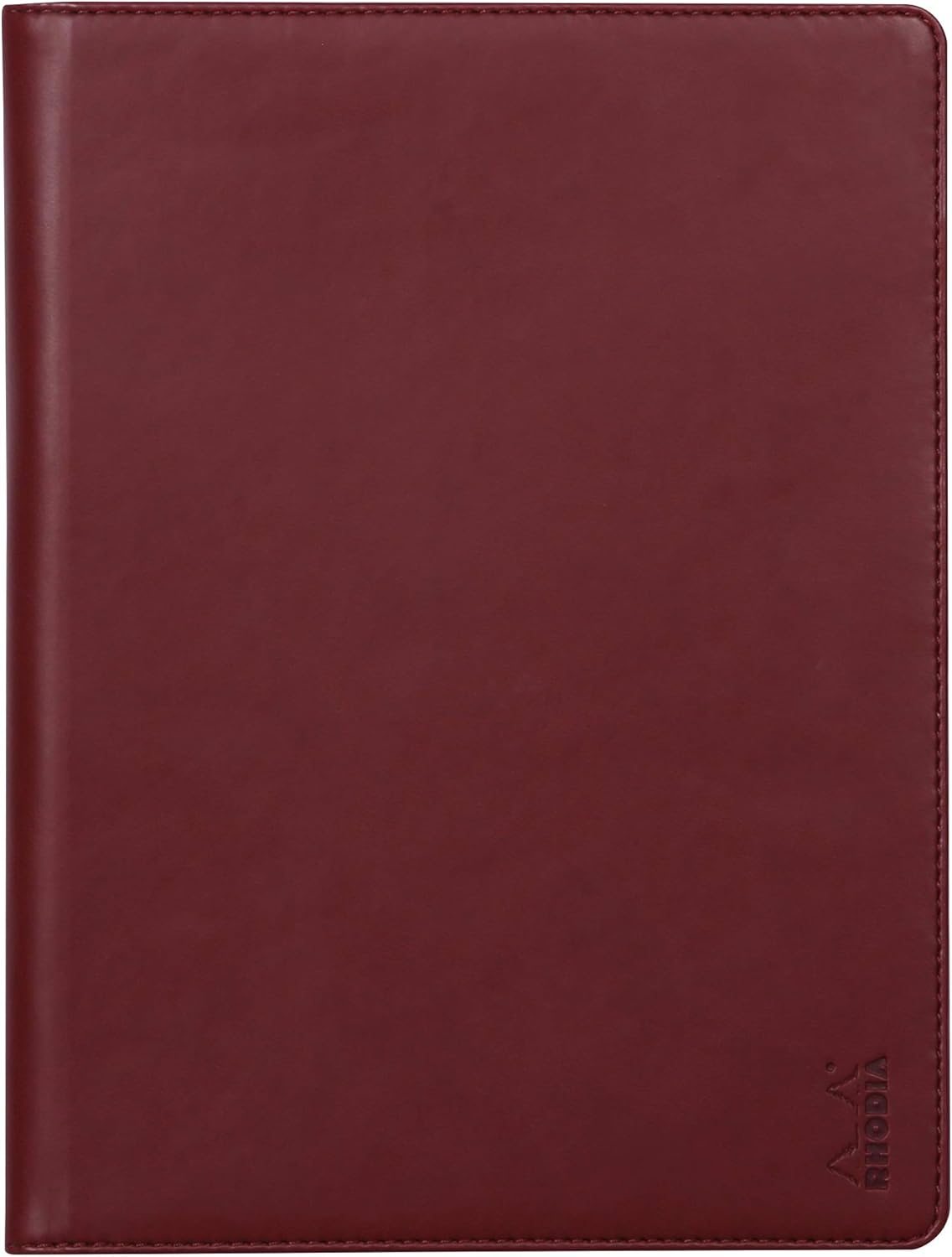 RHODIA 216008C - Rhodiarama Clipboard and Document Holder Booklet N°16 Wine Red - for Notepads or A5 Format Notebooks (14.8 x 21 cm) - Premium Italian Faux Leather