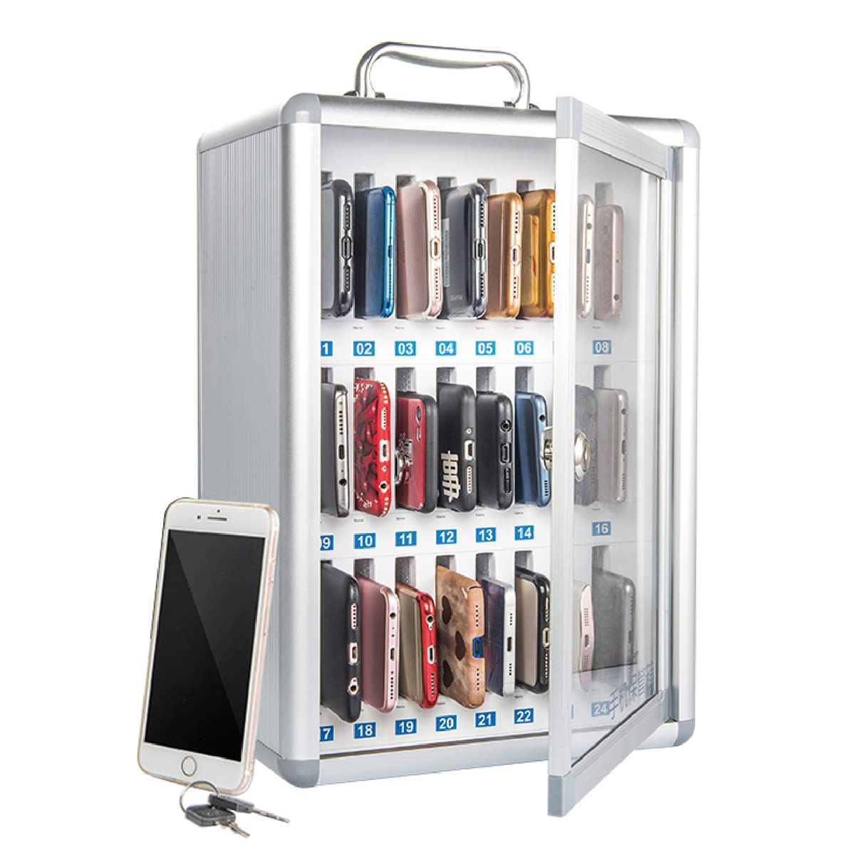 Casier pour téléphone portable à 24 emplacements : armoire de rangement murale