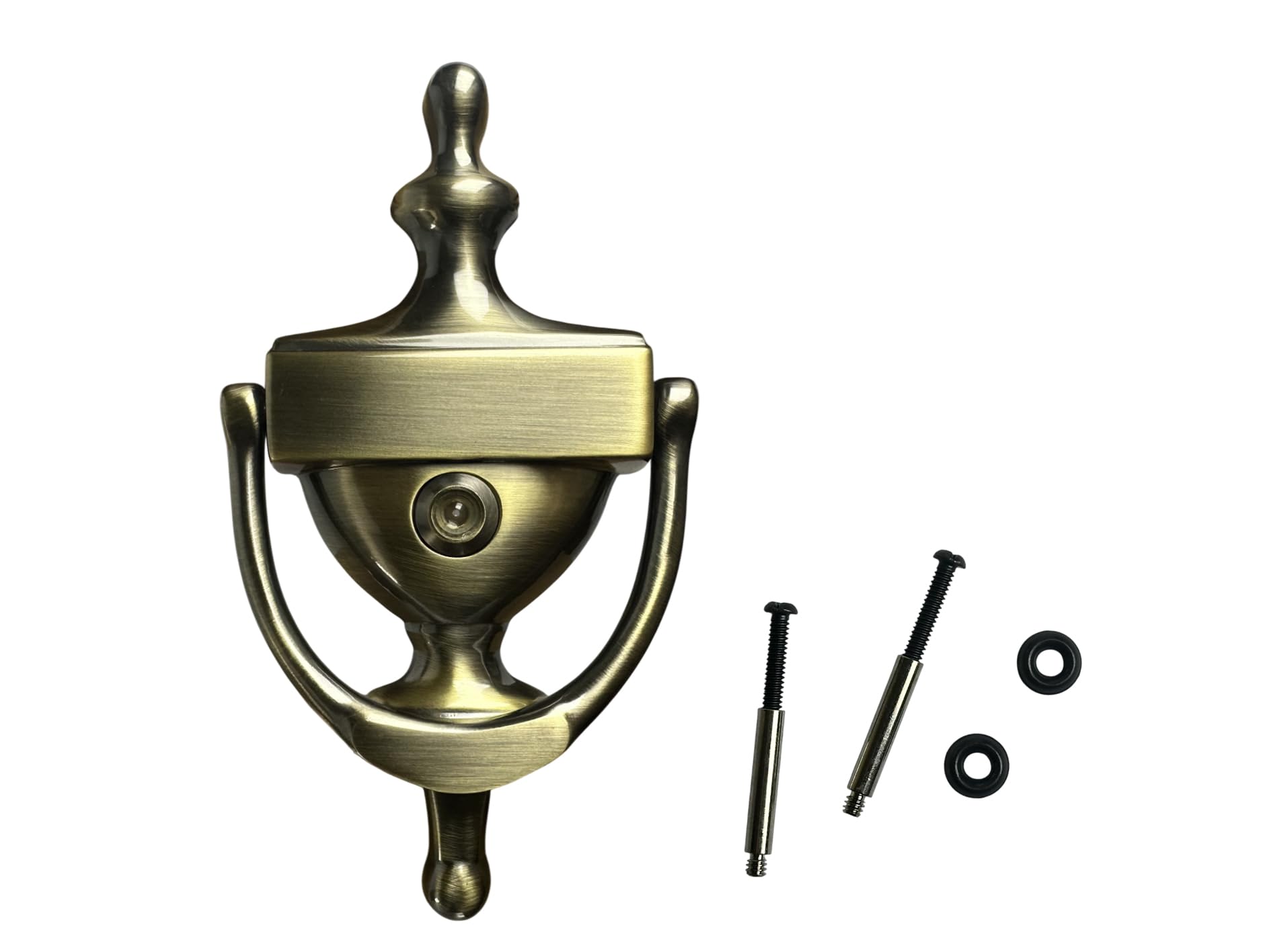 Heurtoir de porte QCAA en laiton massif de 17,8 cm avec judas grand angle en verre pour entrée