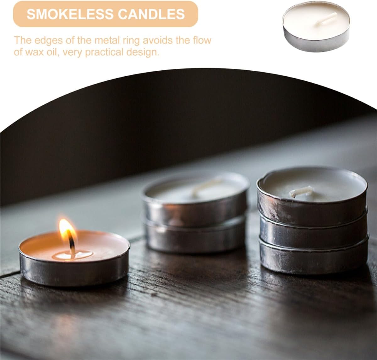 Tea Cooking Candles Smokeless Mini Tea Lights 20pcs Compact Small Candles Warm Preservation and