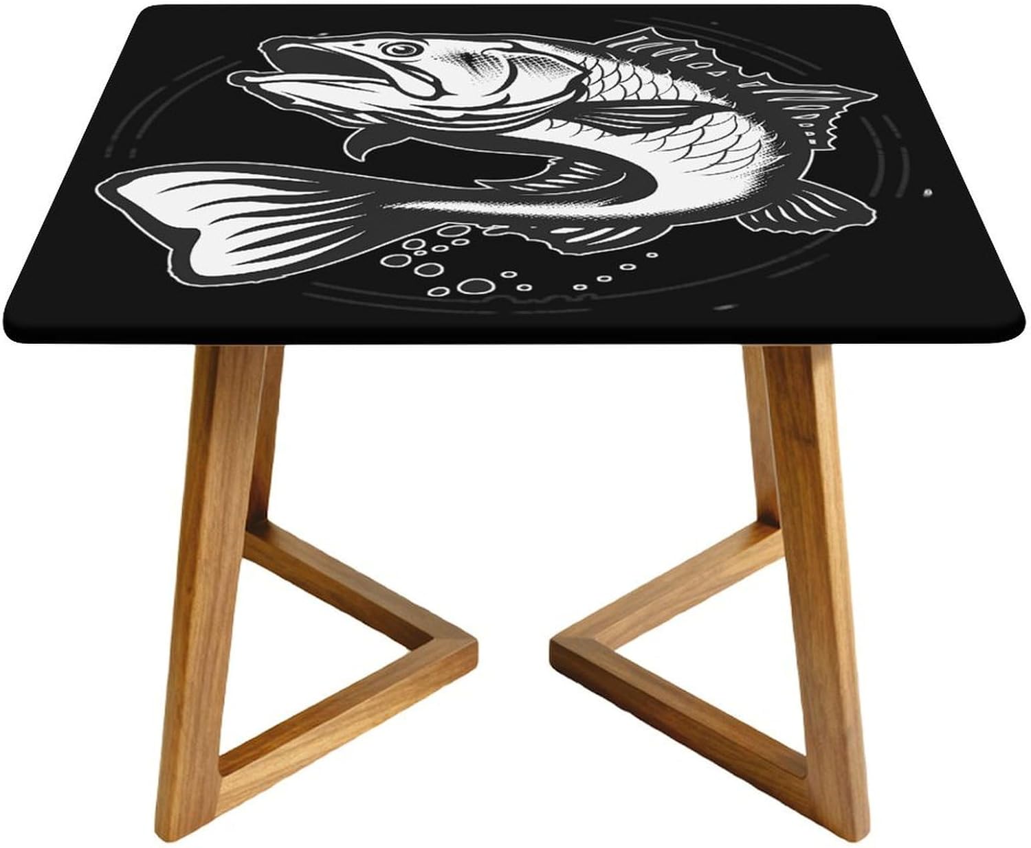 Walleye Fish Cartoon Square Tablecloth Print Table Cloths Table Cover Wedding Party Holiday Decor