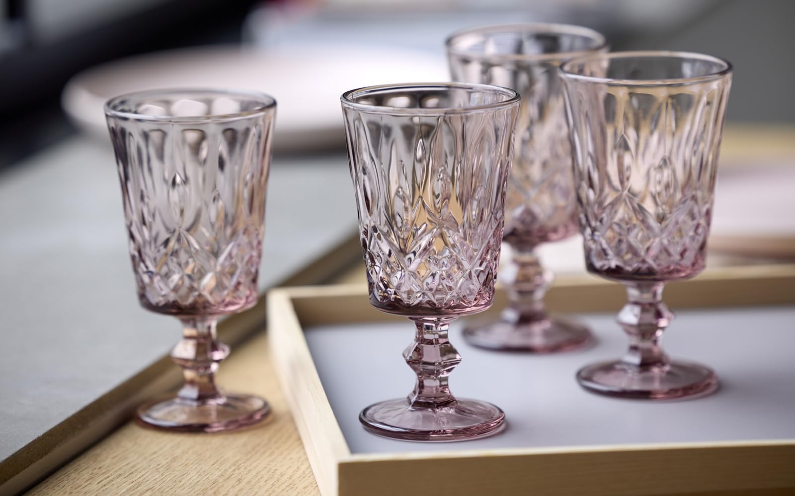 Lyngby Glas Sorrento Şarap Kadehi 4 Adet 29 Cl Pembe