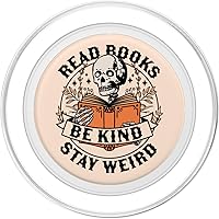 Vista 2 de Read Books Be Kind Stay Weird Skeleton Reading Book Bookish PopSockets PopGrip for MagSafe