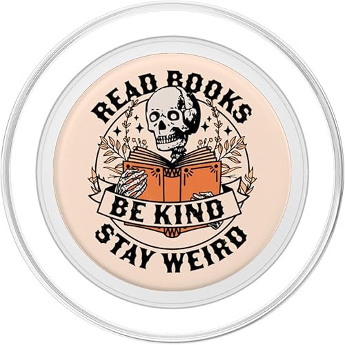 Miniatura 2 de Read Books Be Kind Stay Weird Skeleton Reading Book Bookish PopSockets PopGrip for MagSafe