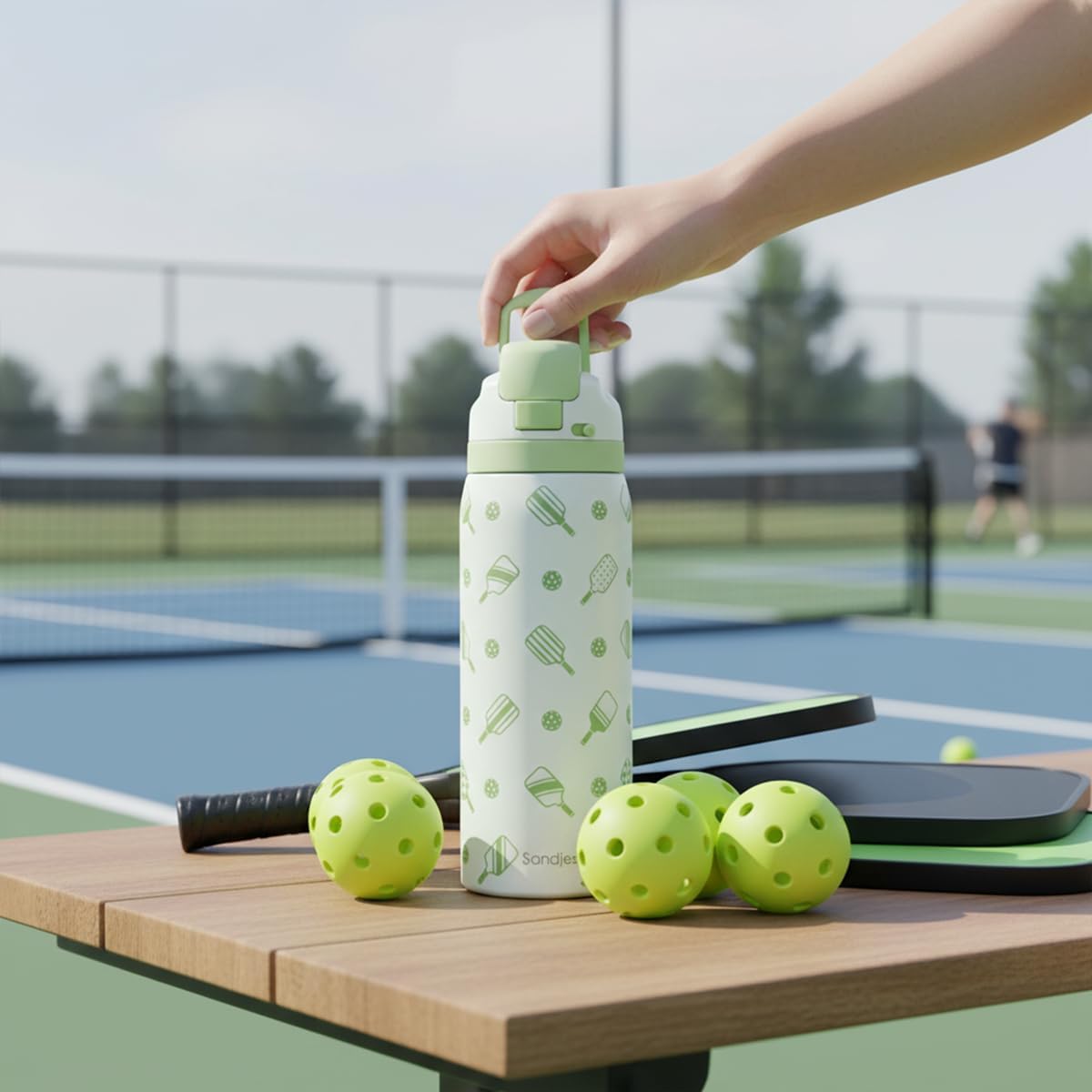 Pickleball Insulated Stainless Steel Water Bottle with Straw for Sports and Travel, 32oz, Gifts for Pickleball Lover Women Girls Friends Teens Birthday Christmas - Image 7