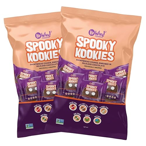 Spooky Kookies (paquete de 2)  Galletas veganas de chocolate para Halloween, aptas para alérgicos, sin lácteos, sin nueces, sin maní, sin gluten,