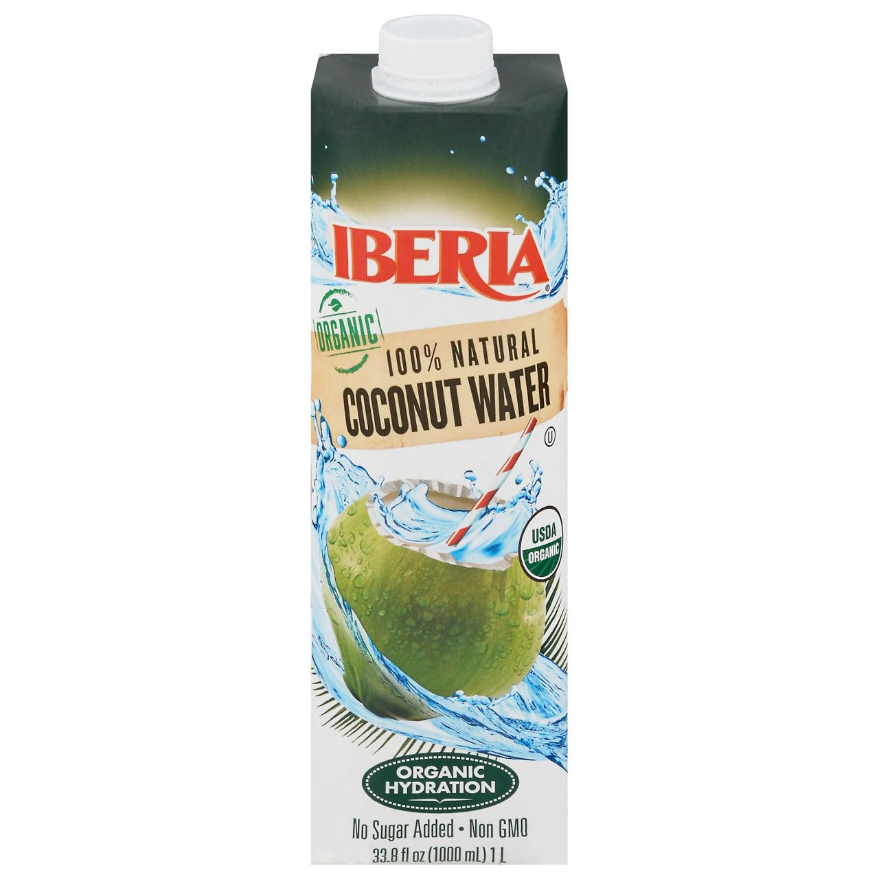 Iberia, Organic 100% Natural Coconut Water, 33.8 Fl Oz