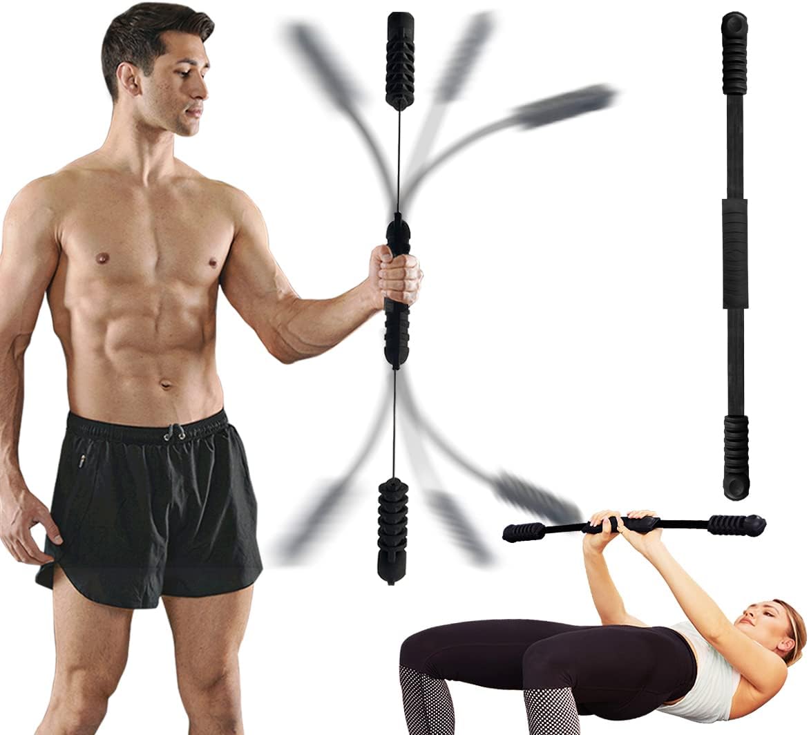 Hotwave Elastic Fitness Bar,Vibration Stick,Body Physical Therapy,Core Strength Training,Power Twister for Arm, Exercise in Home Gym