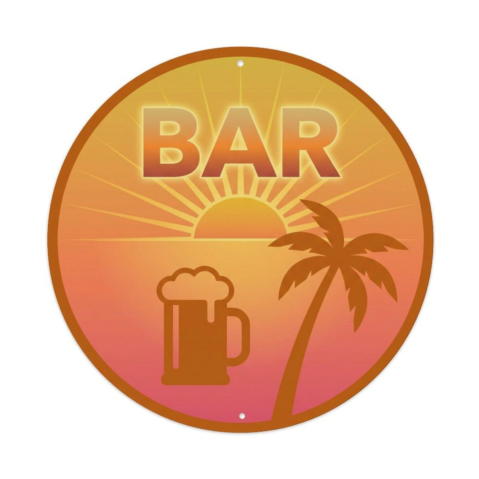 Okahys 8X8inch(20X20cm) Bar Golden Hour Plate Metal Tin Sign
