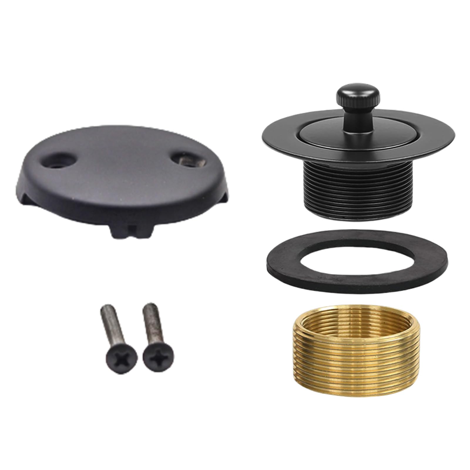 Bathtub Tub Drain Conversion Kits Assembly Tub Drain Stopper with 2-Hole Overflows Faceplate Bathroom Tub Drain Part
