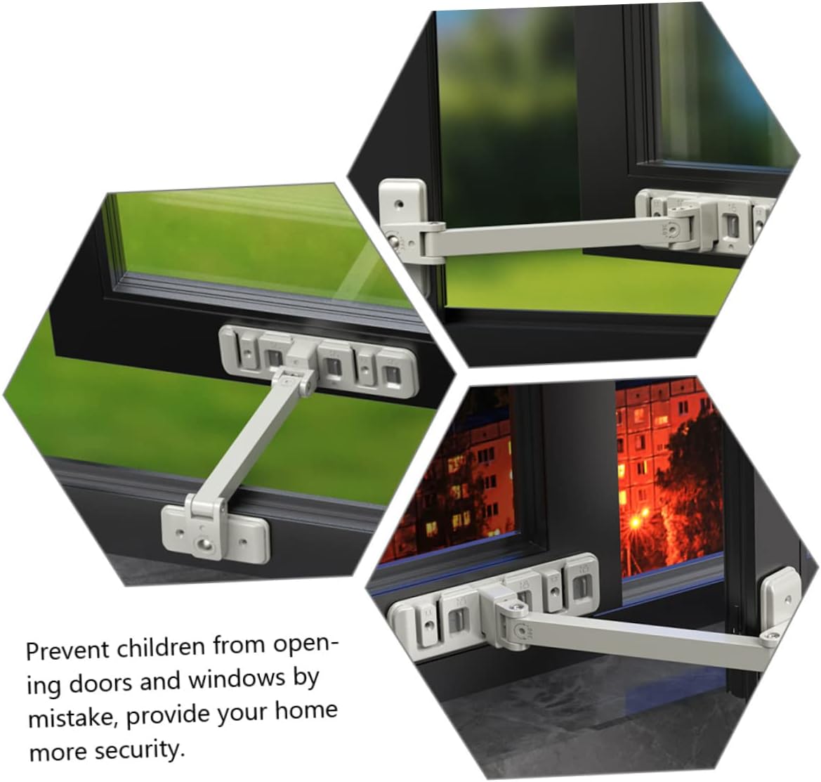 Boy Girl Safety Window Lock Adjustable Strap Lock for Proofing Easy Installation No Damage to Furniture for Cabinets Fridges and Doors