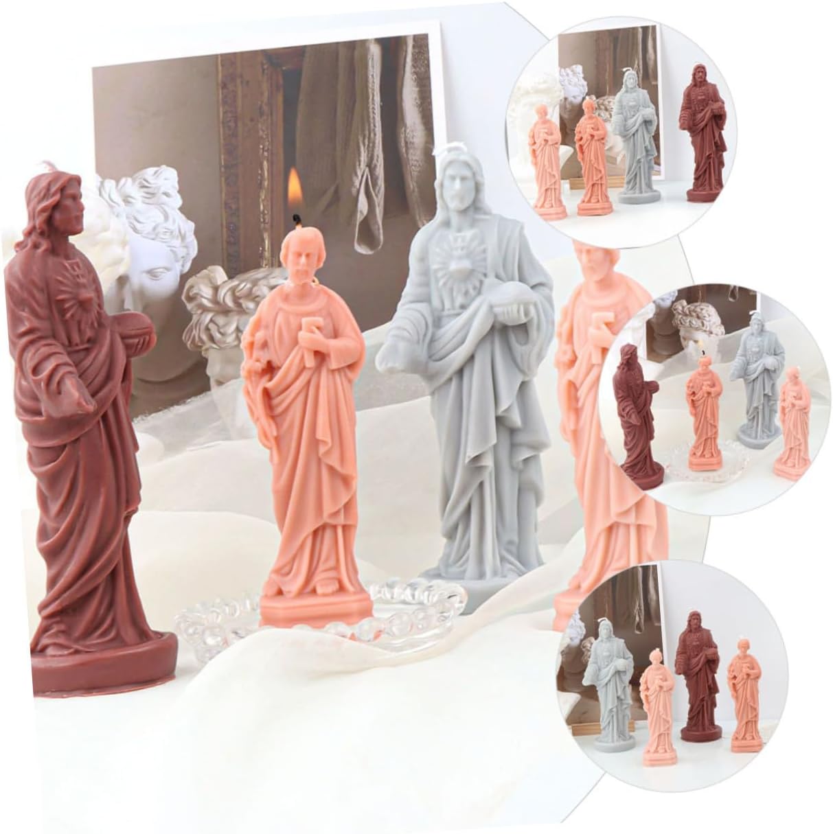 OSALADI Jesus Silicone Candle Mold for DIY Soap Making and Scented Candle Casting Small Creative Silicone Mold for Handmade Wax Crafts for Holiday and Home Decor