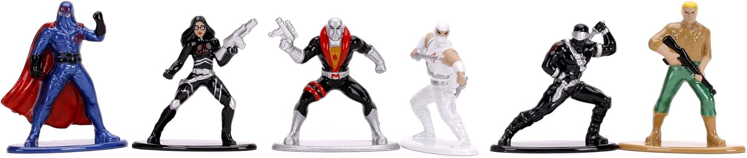 Jada Toys 253252014 GI Joe Nanofigs 6 Nano Collectable Figures from Die-Cast, Duke, Cobra Commander, Baroness, Snake Eyes