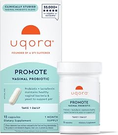 Uqora Promote - Support Vaginal Health* - Probiotic for Women with Lactoferrin, Lactobacillus Acidophilus & Lacticaseibacillus Rhamnosus - Vaginal Probiotics - Gluten-Free - 15 Capsules