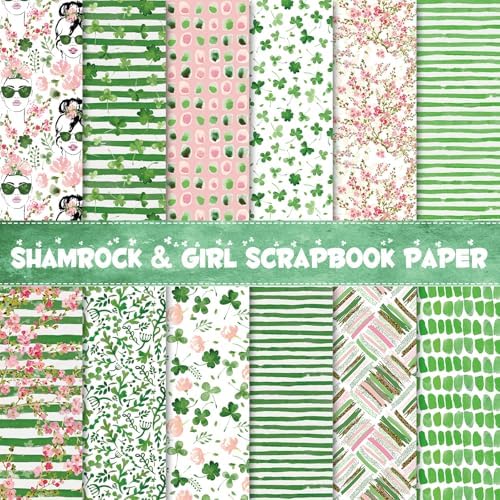 FEPITO 30 Sheets St.Patricks Day Pattern Paper Set, Iceland