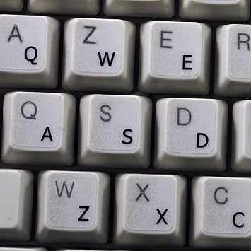 English US Clear Transparent Background Keyboard Stickers with Black Lettering