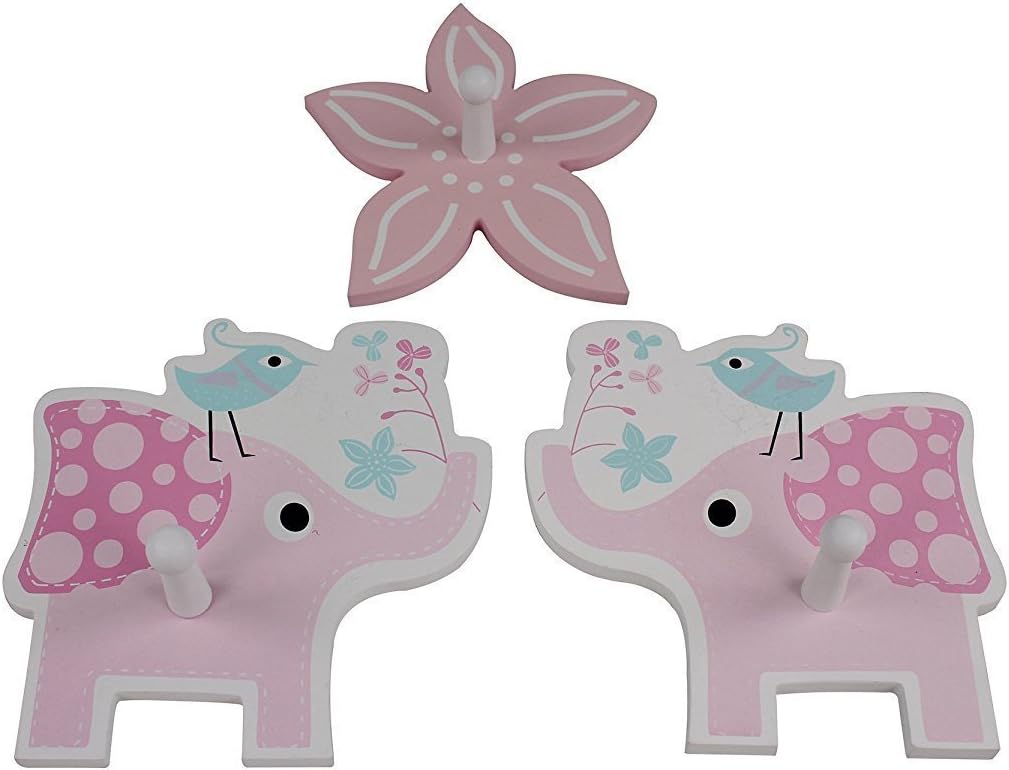 Hoddmimis MDF Decor Kids Wall Mounted Coat Rack Hooks Hangers, Set of 3