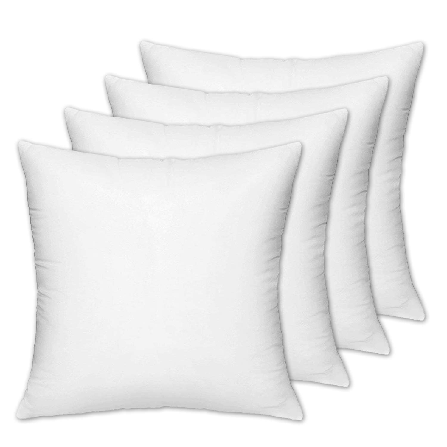 Kuber Industries Microfibre 4 Pieces Cushion Filler Set 16"x16" (White), CTKTC13958