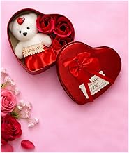 Heart Shape Valentine Gift Box with Teddy & Roses