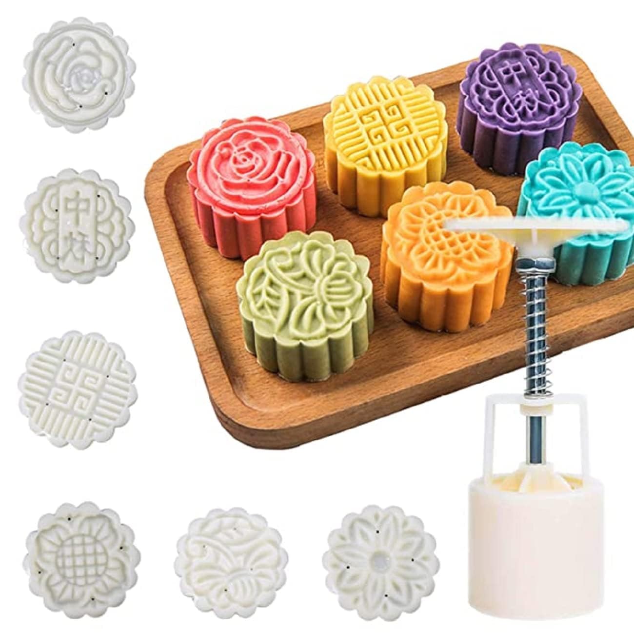 Cheet enterprise Decorative Punch Set Cookie Stamp Fondant Decorative Moon Cake Cookie Pressers Mold 6-Pcs Punch Set (1-Pcs) 4