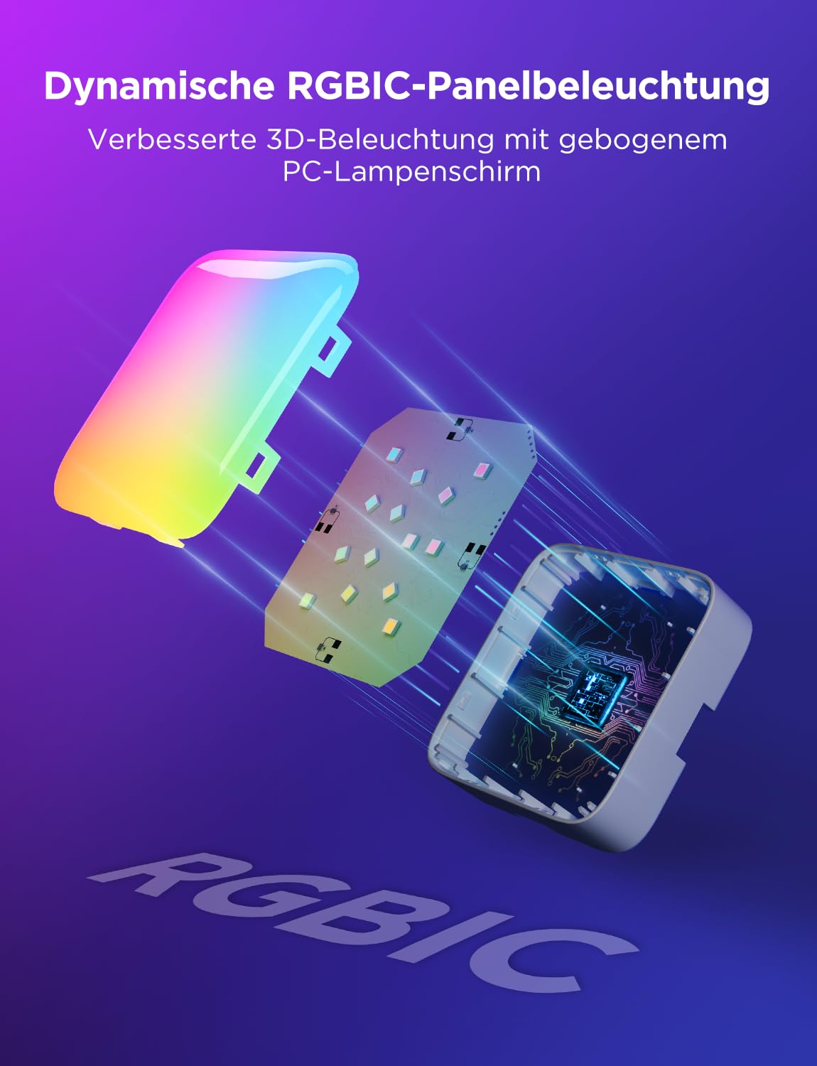 Govee Mini Panel Lights, RGBIC Wandpaneele, Musikmodi, DIY-Modus 20er-Pack | funktioniert mit Matter, Alexa, Google Assistant, 50 Szenenmodi LED-Wandpaneele für Spielzimmer, Schlafzimmer, Wohnzimmer