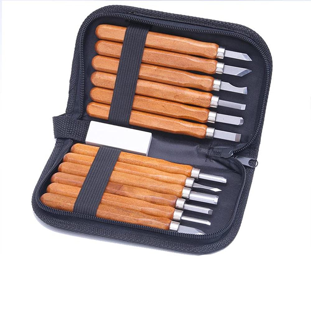 Narzędzia Rzeźbiarskie Dłuta Do Drewna Narzędzia Rzeźbiarskie Dłuto 12 Sztuk Wood Carving Narzędzie Handmade Gumowa Pieczęć Z Szlifierki Zestaw Kamień Rzeźby Drzeworyt Korzeń Rzeźba I Seal Carving Uti