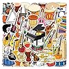 Calcomanías de instrumentos musicales – 50 calcomanías musicales motivacionales de vinilo impermeable, calcomanías de dibujos animados encantadoras de PVC kawaii, divertidas decoraciones de vinilo