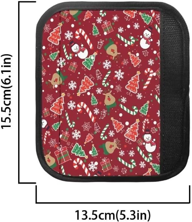 Horeset Christmas 2 Pack Luggage Handle Wrap Non-Slip Soft Luggage Identifier Comfortable Handle Cover Grips Tag Refrigerator Door Handle Covers for Travel Business Bag Accessories image 3