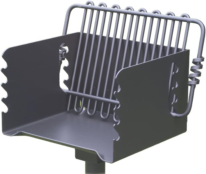 Charcoal Grill - Park Style Swivel - 224 sq in - Alloy Steel | 4-Level Adjustable Grate, 360-Degree Rotation, Concrete Footing Mount, Theft-Resistant Pin, Weather-Resistant Finish, 47.2 lb