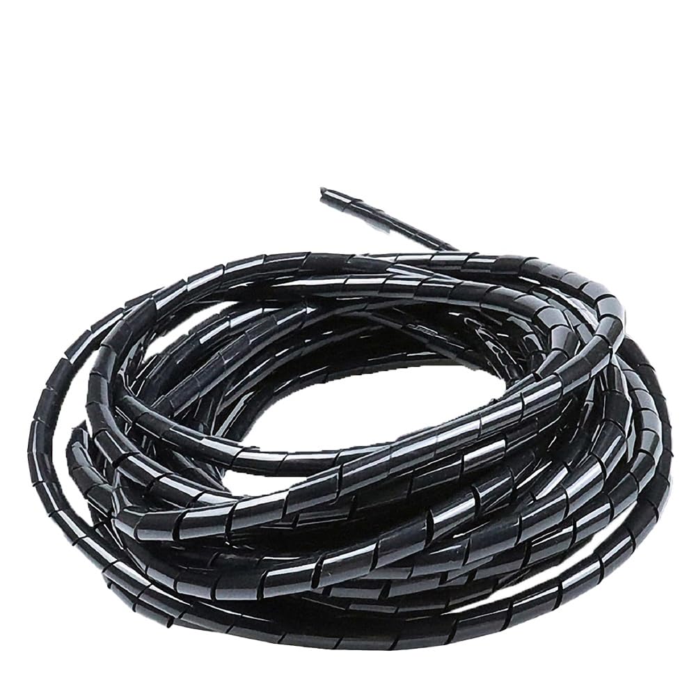 Wywssswy Black Spiral Wire Wrap, Pe Harness Conduit, Heat Resistant For Pc & Auto, 1.2‑20M(20Mm (3Meter))