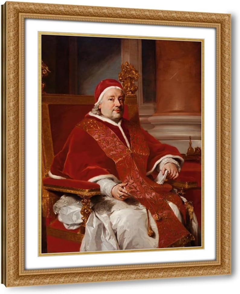 ArtDirect Portrait of Pope Clement XIII (circa 1760) Custom Framed Art Print Giclee Print or Canvas Options with Various Sizes and Customization by Anton Raphael Mengs