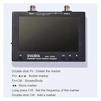 Spectrum Analyzer, Vector Network Analyzer SV6301A 1MHz-6.3GHz 7inch Touchscreen S-Parameter Measurement RF Testing Tool with High Accuracy NanoVNA