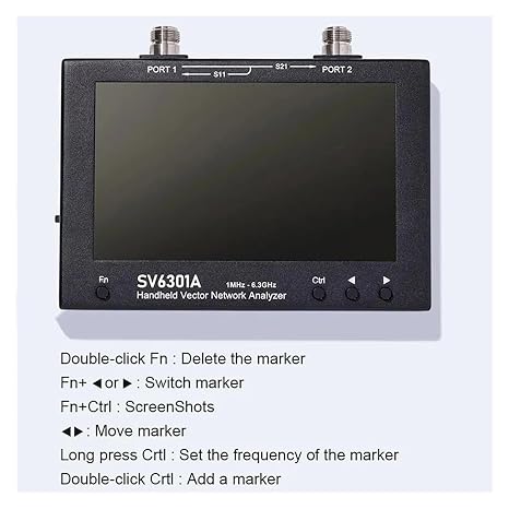 Spectrum Analyzer, Vector Network Analyzer SV6301A 1MHz-6.3GHz 7inch Touchscreen S-Parameter Measurement RF Testing Tool with High Accuracy NanoVNA