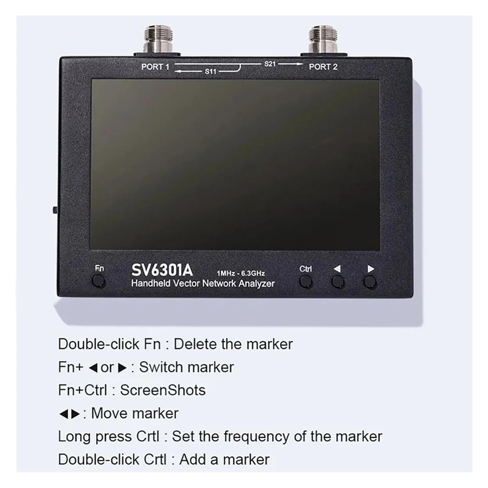 Analizador de red vectorial SV6301A, 1 MHz-6,3 GHz, pantalla táctil de 7 pulgadas, herramienta de medición de parámetros S, prueba de RF con nanoVNA de alta precisión.