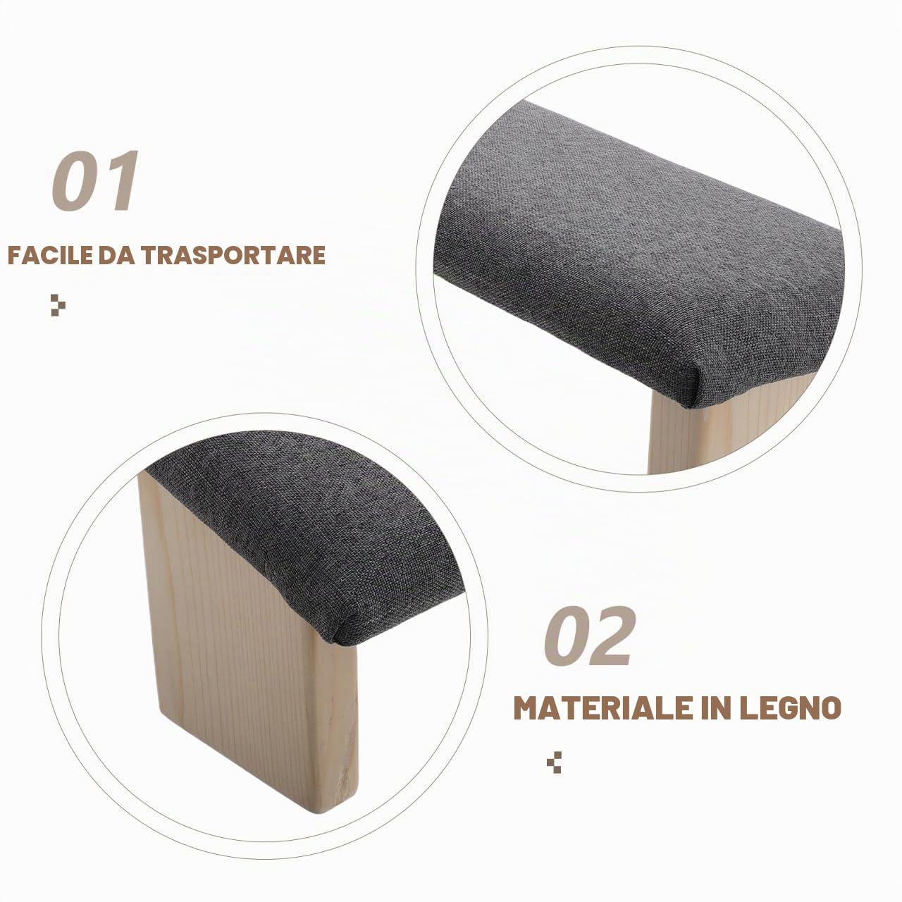 STOBAZA Sgabello pieghevole in legno per preghiera e viaggi, panca portatile con supporto per il ginocchio, design inclinato stabile, 1 pezzo