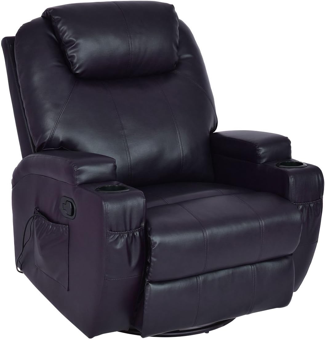 New MTN Gearsmith Massage Sofa Chair Recliner Heated Rocking Swivel w/ Control &Cup Holder