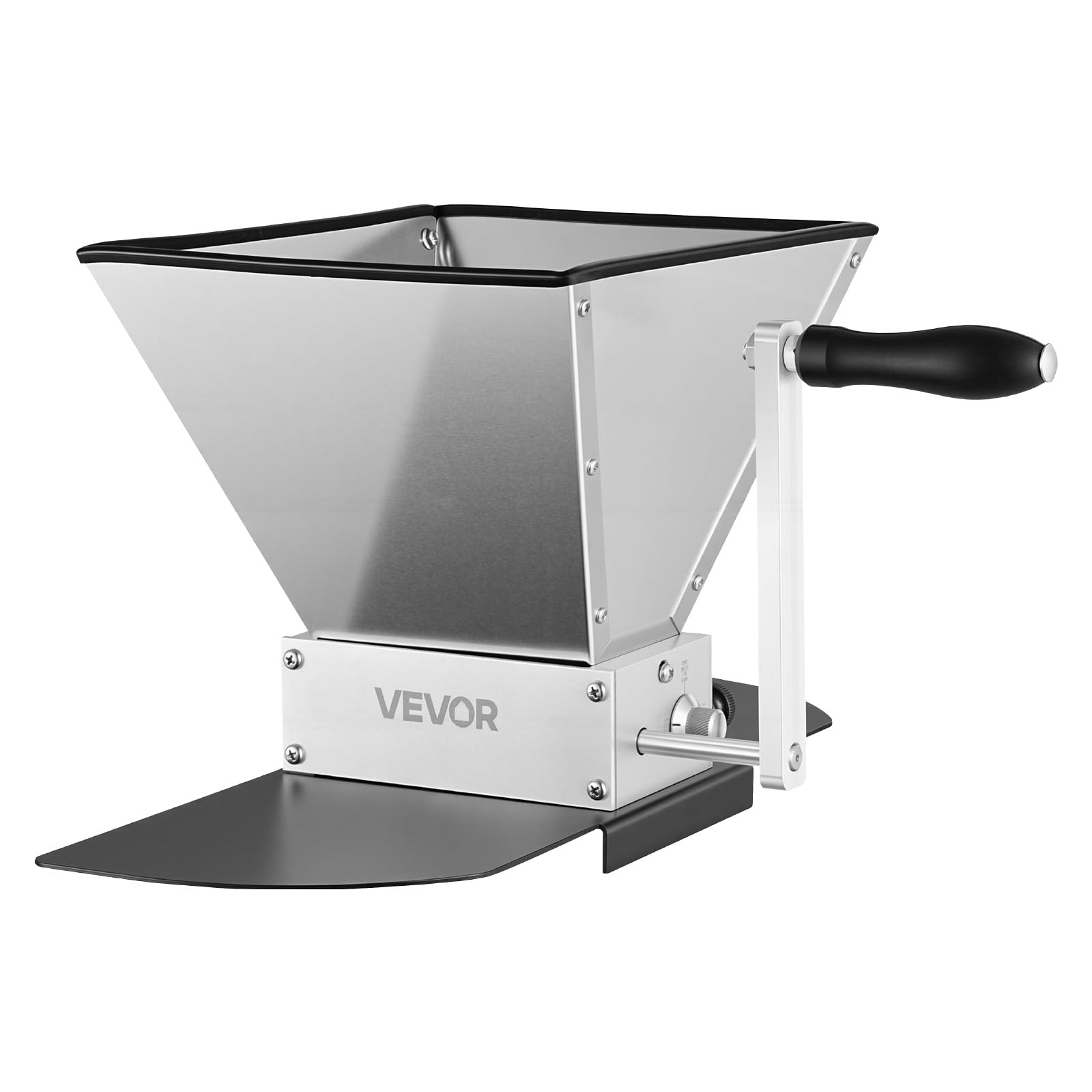 VEVOR Mulino per Cereali Manuale, Macinino a Mano Macina Malto per Produzione Birra Fatta a Casa, Macina Cereali per Malto Regolabile con 2 Rulli in Acciaio Inox, Tramoggia da 4 Litri, Piastra di Base